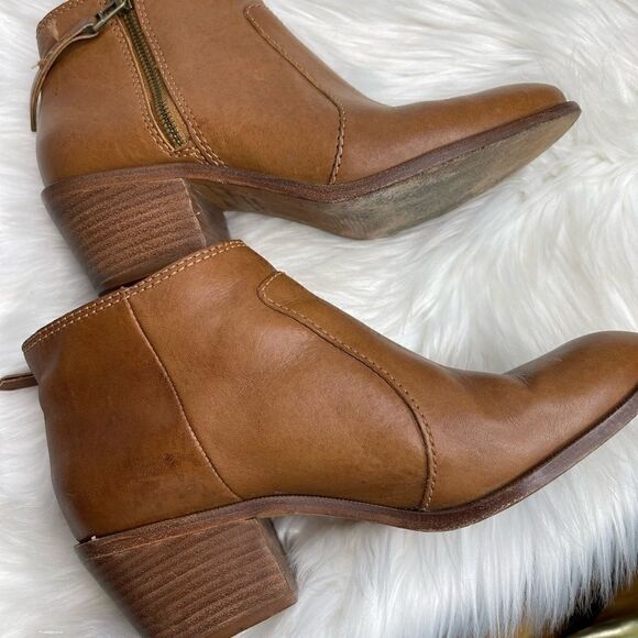 Madewell Janice Leather Bootie in English Saddle 8.5 - Picture 4 of 9